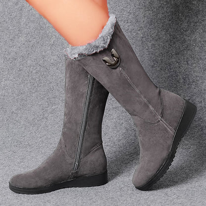 【30%OFF】【35-41】 Sokoldalú lábszárközépig vastagított bársony hócsizma