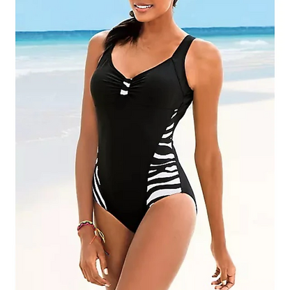 🏖️🩱【S-5XL】2025 fekete csíkos egyrészes fürdőruha