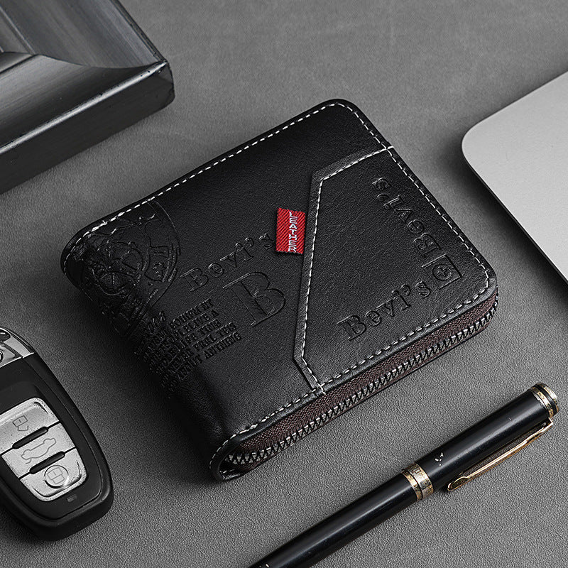 🔥🔥【Kup 1, otrzymaj 1 gratis】Nowy i stylowy męski portfel w stylu retro, zapinany na zamek.