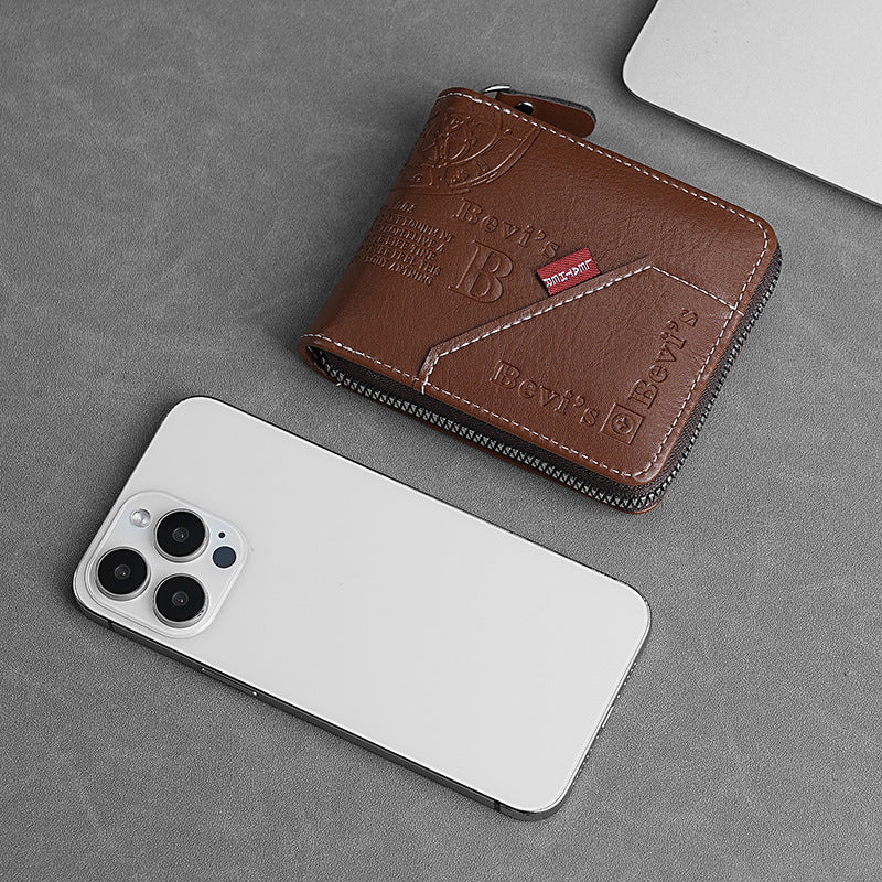 🔥🔥【Kup 1, otrzymaj 1 gratis】Nowy i stylowy męski portfel w stylu retro, zapinany na zamek.