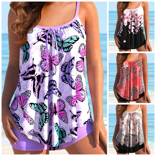 🌈🌴✨ Új nyomtatott kétrészes plus size bikini 2024