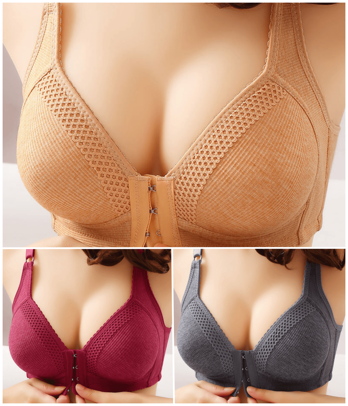 💥【Balení 3 kusů】🔥❤️ Vysoce kvalitní bezešvá podprsenka push-up, módní a sexy, zabraňuje poklesnutí