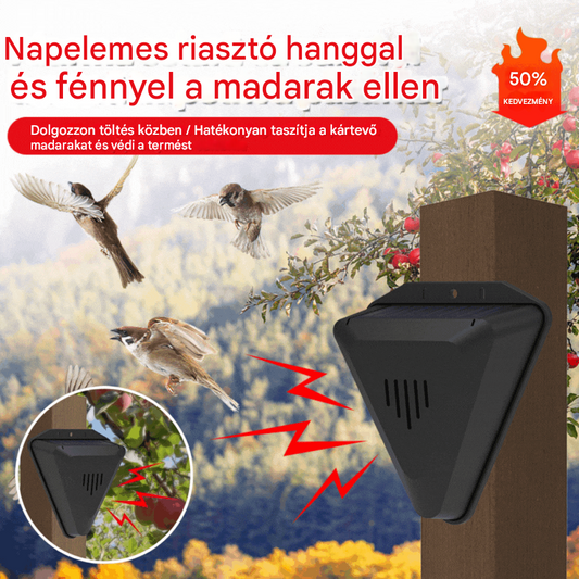 【🔥Vásároljon 1-et, kap 1-et ingyen】📣Univerzális szoláris madárriasztó hang- és fényriasztó gyümölcsösökhöz, halastavakhoz és rizsföldekhez