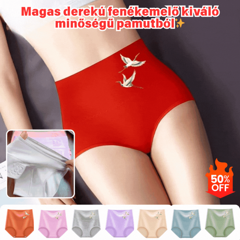 💖Az 50%-os kedvezmény utolsó napja – 【Vásárolj 3-at, és 3-at kapsz ajándékba】Magas derekú, fenékemelő, kiváló minőségű pamutból✨️ (45–105 kg)