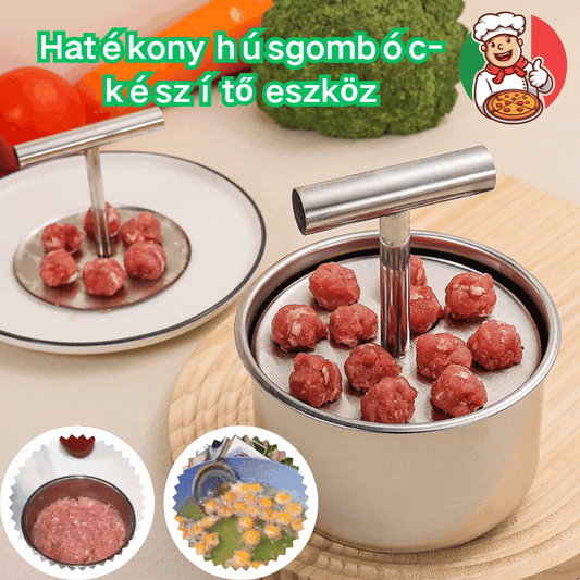 【Vásárolj 1-et, kapj 1-et ingyen】Rozsdamentes acél húsgolyó formázó, praktikus konyhai eszköz – ideális hús- és halgolyókhoz🍖🐟