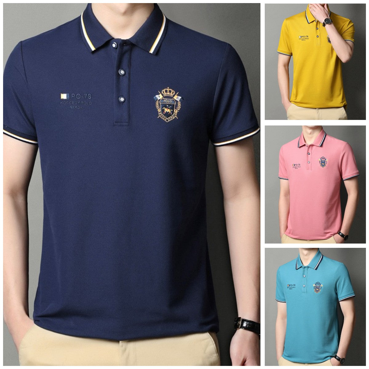 🔥🥰【M-3XL】2025 legújabb férfi galléros póló póló póló