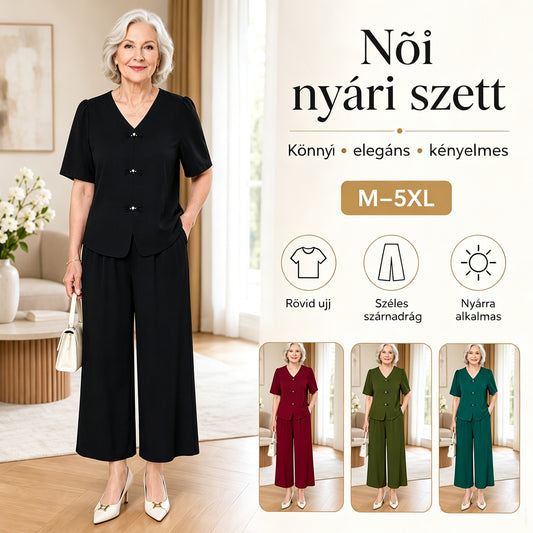 🌸【M-5XL】🔥【Pólók + bő nadrágok】Jégselyem divatos öltöny 2026