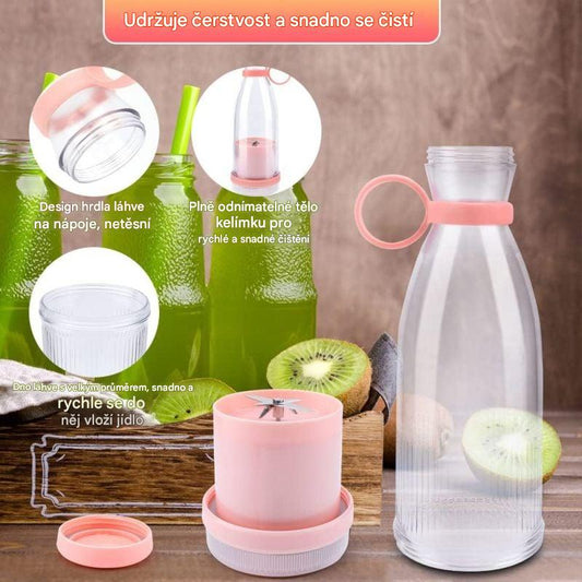 ✨🍎Přenosný odšťavňovač - Vezměte si ho s sebou a vychutnejte si čerstvou, zdravou ovocnou a zeleninovou šťávu kdykoli a kdekoli.