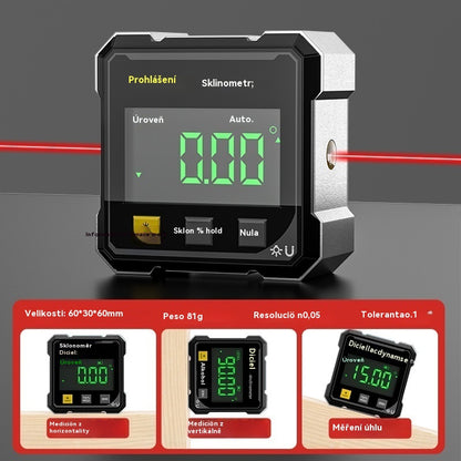 Oboustranná laserová vodováha a čtyřstranná magnetická přísavka-3