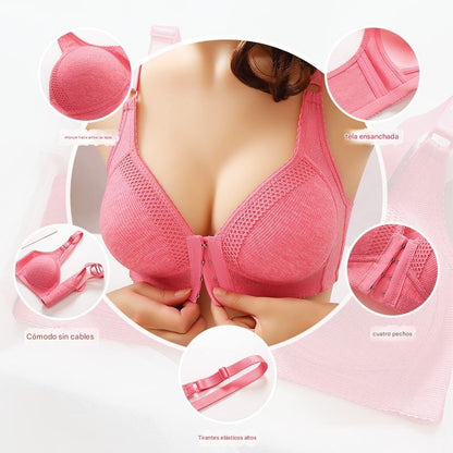 💥Precio más bajo【Paquete de 3】Sujetador push-up sin costuras de alta calidad, elegante y sexy, evita la flacidez