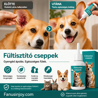 🐶【2 darab 8200 Ft】【Vásárolj 1-et, kapsz 1-t ingyen】 🐱🐶 Gyengéd kisállat fültisztító cseppek – Búcsút inthetsz a fülbetegségeknek
