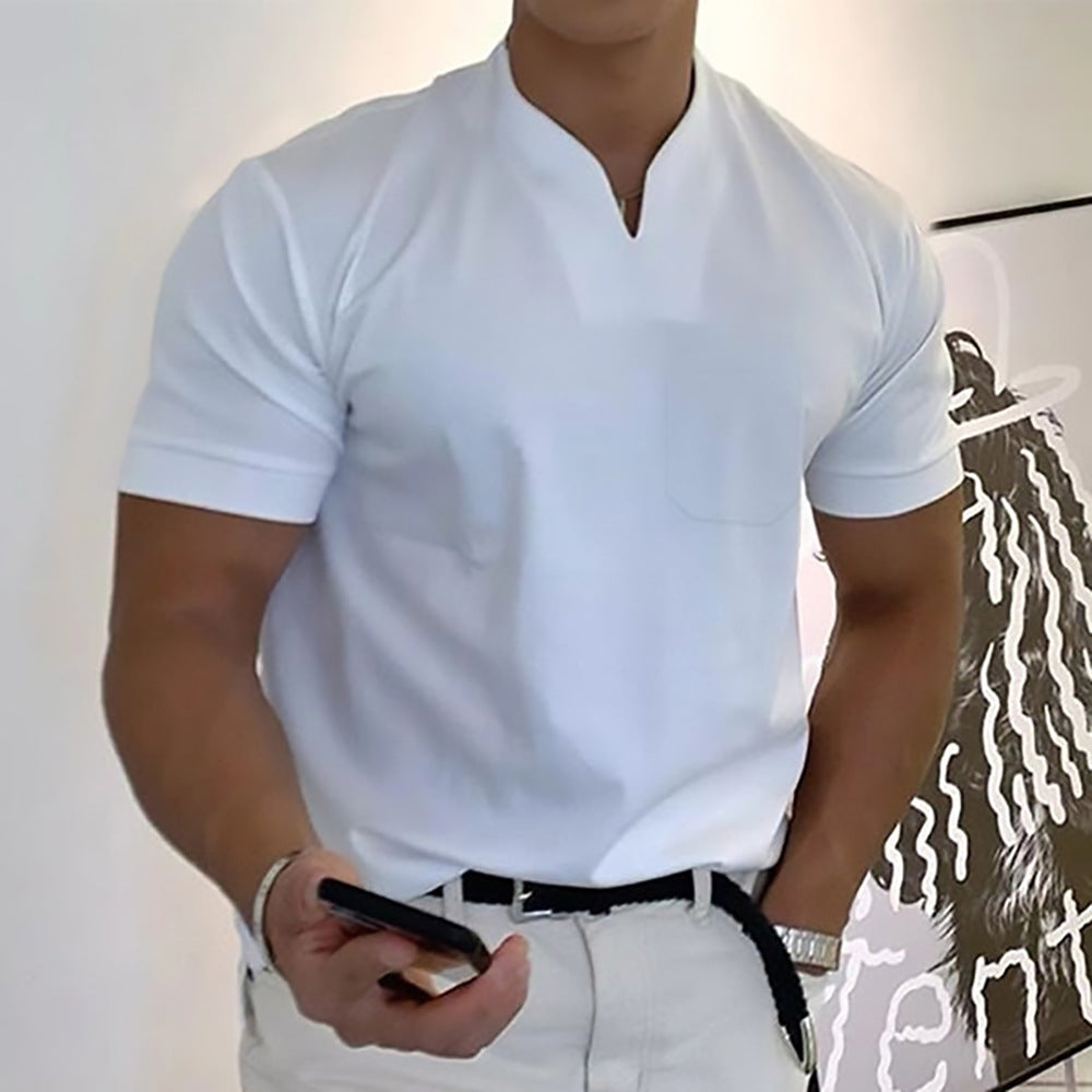 💪👔【S–5XL】💪😍 Nagyméretű férfi sportos galléros póló, rugalmas pamutból, fitneszhez ideális