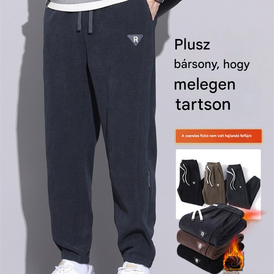 🔥【50% KEDVEZMÉNY】🔥【M-5XL】🖤Új téli nadrág férfiaknak, plusz bársony és vastag kordbársony, meleg és lezser férfi nadrág