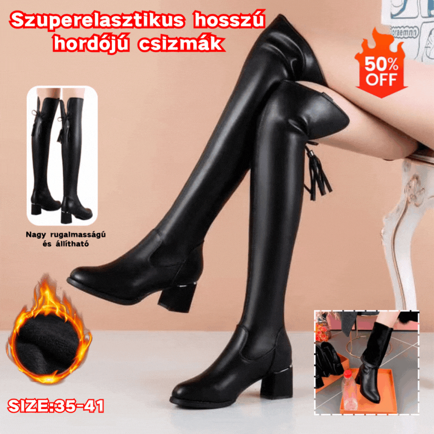 【Őszi/téli akció】💥35-41💥Szuperelasztikus hosszú hordójú csizmák