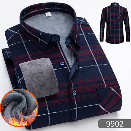 👔【L-5XL】Ciepła koszula biznesowa z długim rękawem na jesień i zimę