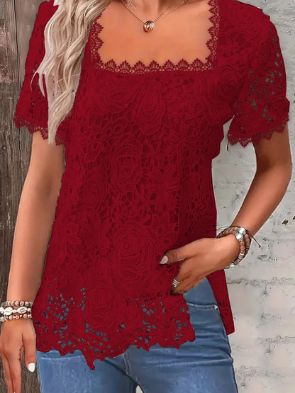 【S~5XL】💗2026 új női csipke póló