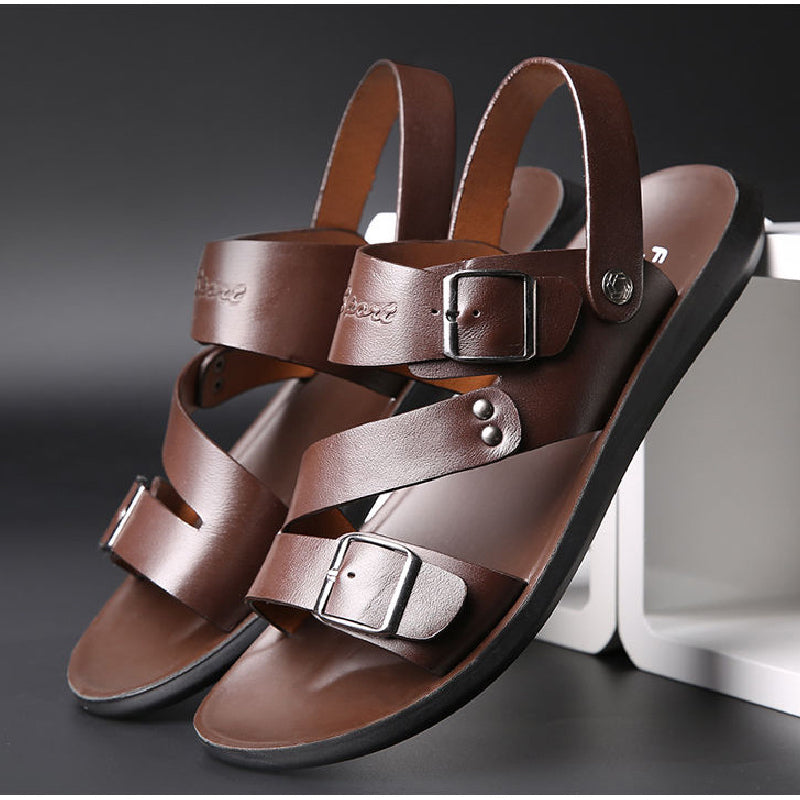 [39-28]👡👡 50% kedvezmény——Új férfi nyári szandálok puha, valódi bőrből
