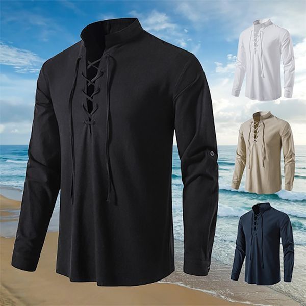 🌹【S-4XL】 férfi pamut és vászon ingek, laza és légáteresztő