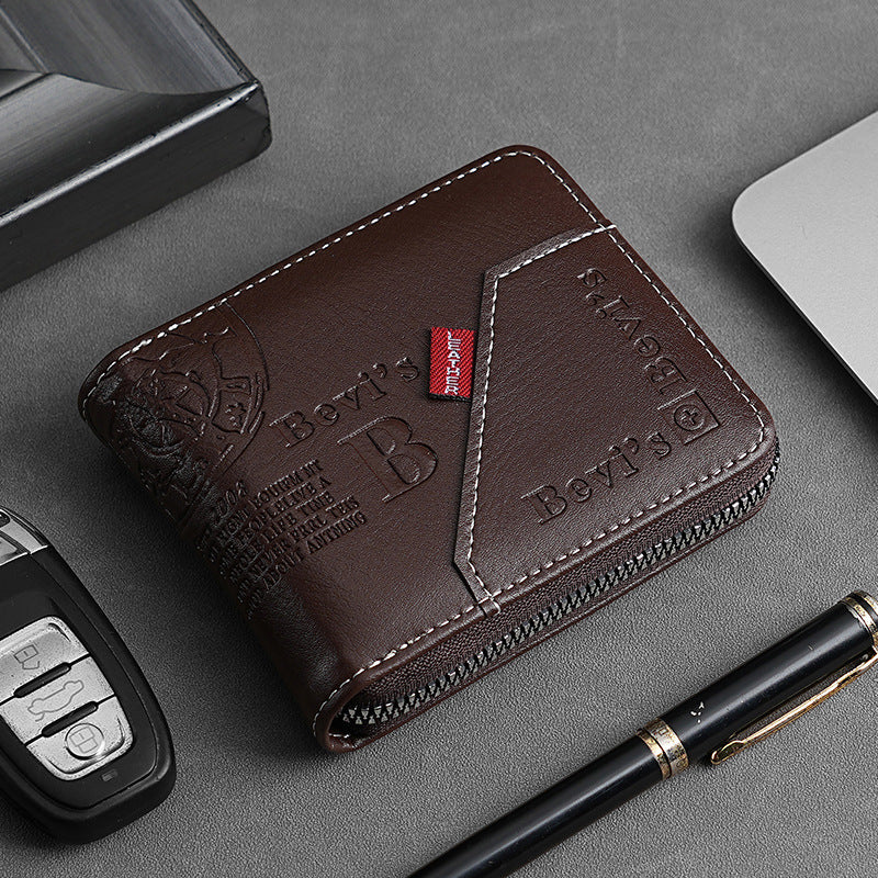 🔥🔥【Kup 1, otrzymaj 1 gratis】Nowy i stylowy męski portfel w stylu retro, zapinany na zamek.