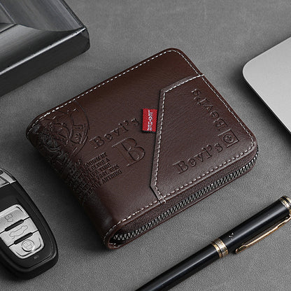 🔥🔥【Kup 1, otrzymaj 1 gratis】Nowy i stylowy męski portfel w stylu retro, zapinany na zamek.