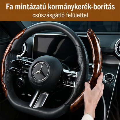 🔥【45% OFF】【1 db 3 darabos készlet】Csúszásgátló fa szemcsés autókormányburkolat
