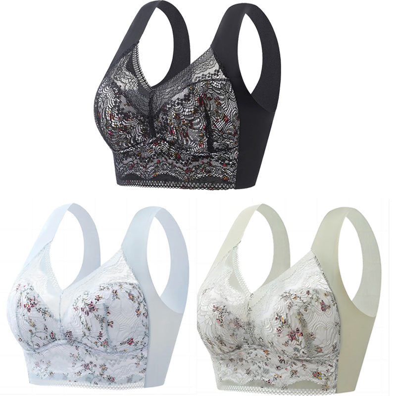 🔥【3-os csomag】 [40kg-100kg]💕🎁Nagy méretű Ice Silk varrat nélküli, légáteresztő, állítható melltartó