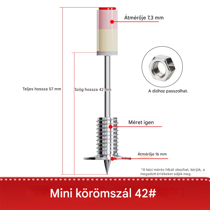 【50 db】Új mini M8 menetes csap kiszerelő anyával