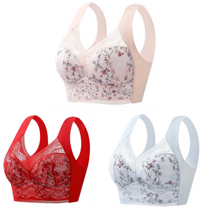 🔥【3-os csomag】 [40kg-100kg]💕🎁Nagy méretű Ice Silk varrat nélküli, légáteresztő, állítható melltartó