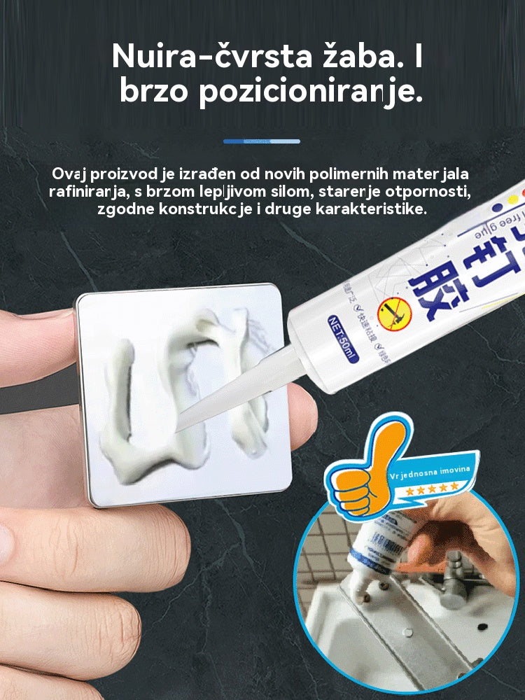 🧰🛠️【Kupite 1, dobijte 3 gratis】Praktično višenamjensko ljepilo bez čavala: Vodootporno bez bušenja, može se koristiti na metalu, plastici, pločicama, keramici, staklu i drvu.