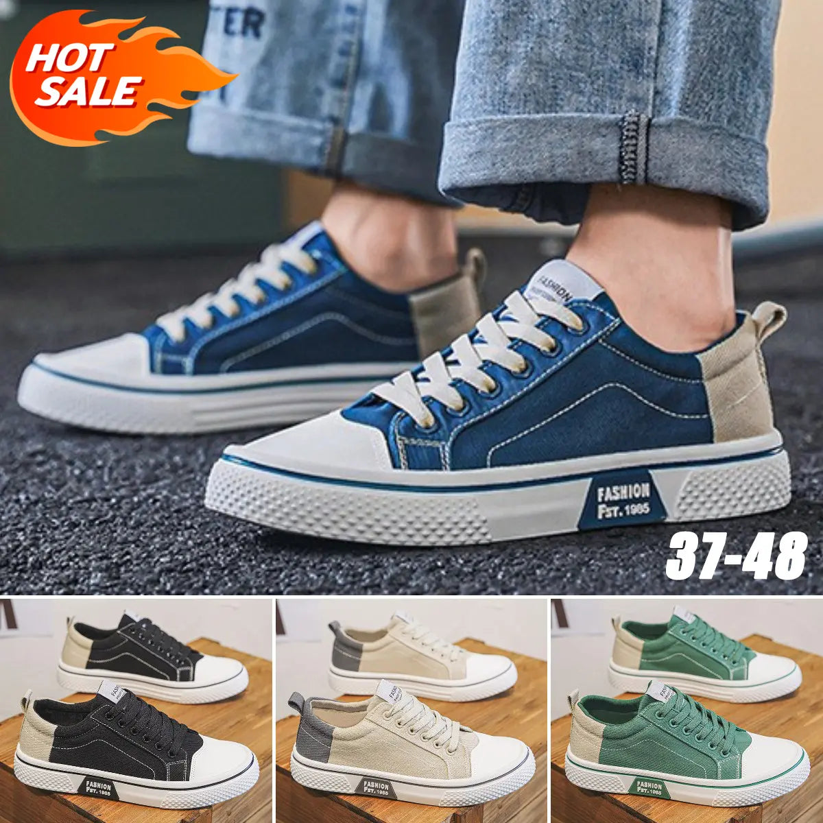 ✨✨👟 (37-48) Férfi nyári vászoncipő, kényelmes és lélegző, puha talpú és sokoldalú.