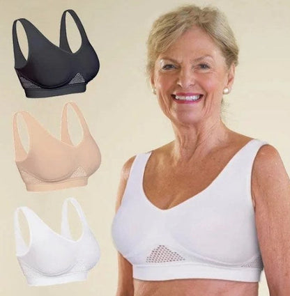 😍【Conjunto de tres piezas】Sujetador invisible de talla grande ❤️ Transpirable y fresco 【40–120KG】