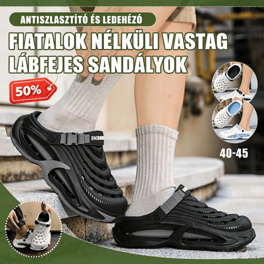 👟 50% KEDVEZMÉNY 🌬️ 2 az 1-ben univerzális férfiszandál – Vastag EVA talp, csúszásmentes, extra könnyű és légáteresztő 🏃‍♂️