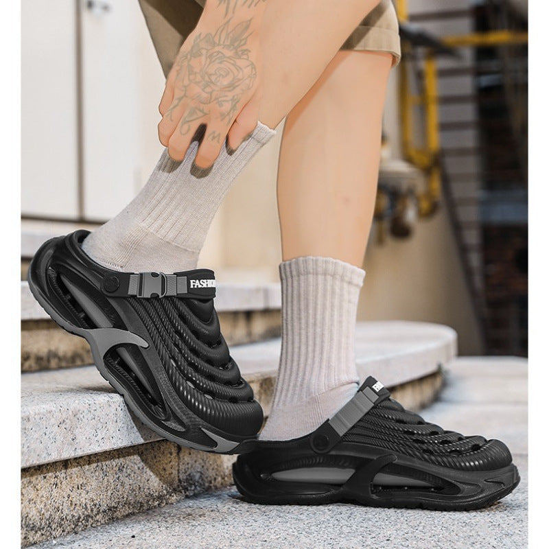 👟 50% KEDVEZMÉNY 🌬️ 2 az 1-ben univerzális férfiszandál – Vastag EVA talp, csúszásmentes, extra könnyű és légáteresztő 🏃‍♂️