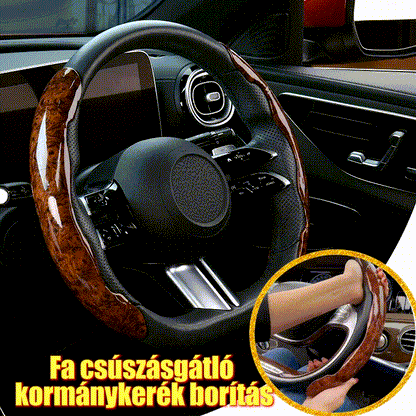 🔥【45% OFF】【1 db 3 darabos készlet】Csúszásgátló fa szemcsés autókormányburkolat