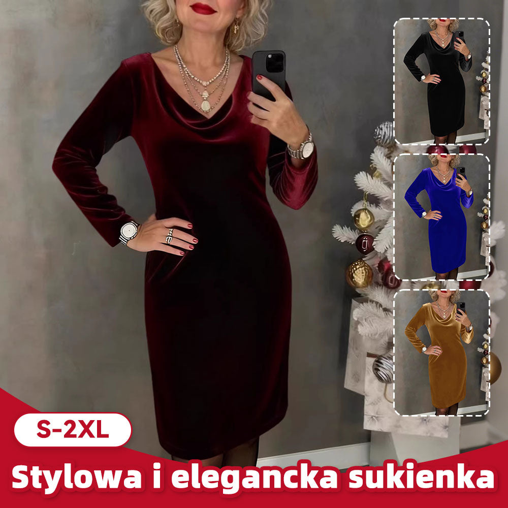 ✨ Sukienka z weluru 2026 | Długie rękawy | Seksuacyjny & Elegancki Styl ✨