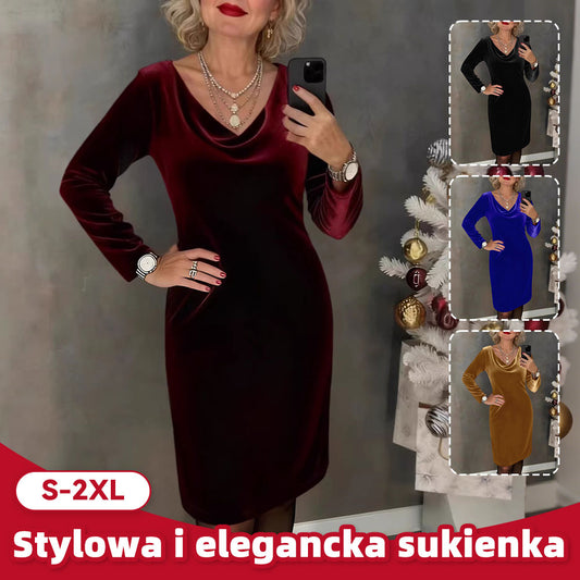 ✨ Sukienka z weluru 2026 | Długie rękawy | Seksuacyjny & Elegancki Styl ✨