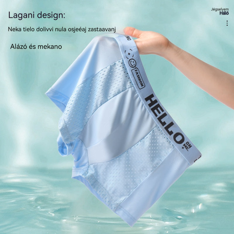 🔥【6 db】Férfi Air Mesh jégselyem boxer, rugalmas, kényelmes és légáteresztő