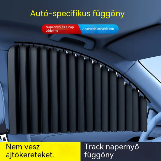【4 db-os készlet】csúszósínes autós napellenző függöny hőszigetelő funkcióval