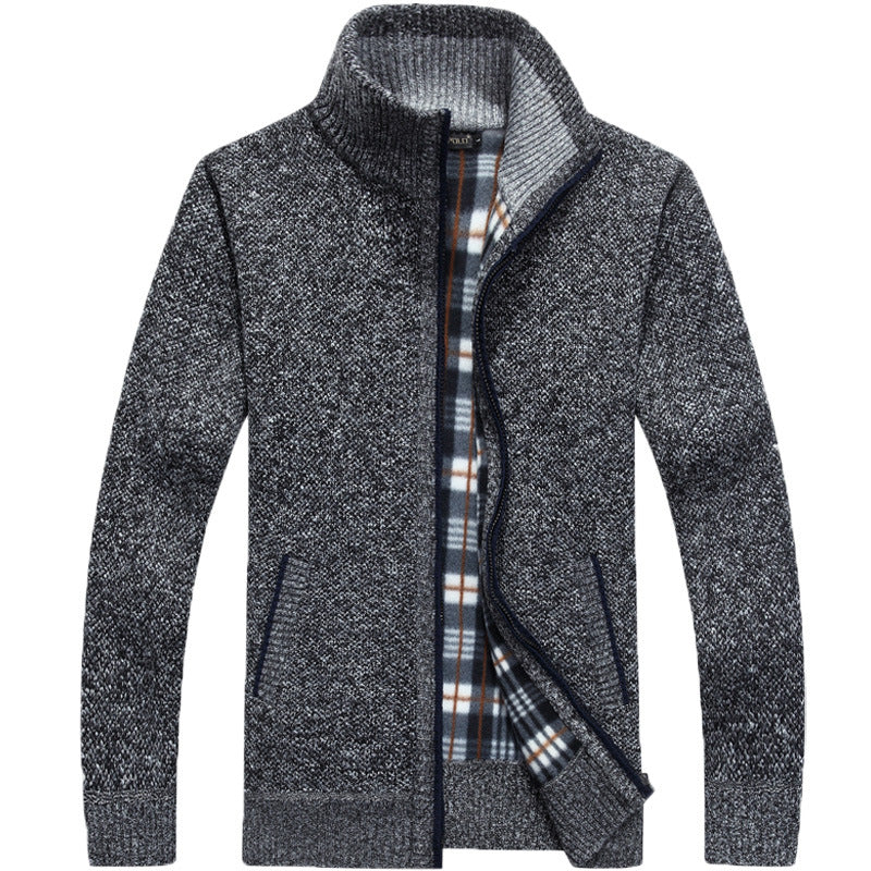 🔥【M-4XL】Férfi bő pulóver, magas gallérú cipzáras dzseki❤️【45-105 kg】