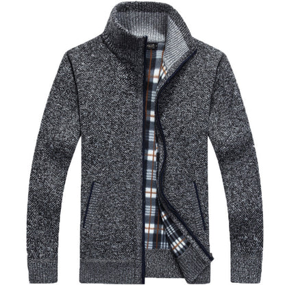 🔥【M-4XL】Férfi bő pulóver, magas gallérú cipzáras dzseki❤️【45-105 kg】