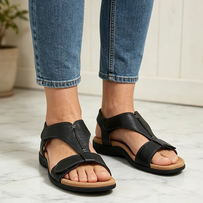 ✨ Puha valódi bőr női szandál vastag talppal – kényelem és stílus egyben! 👡