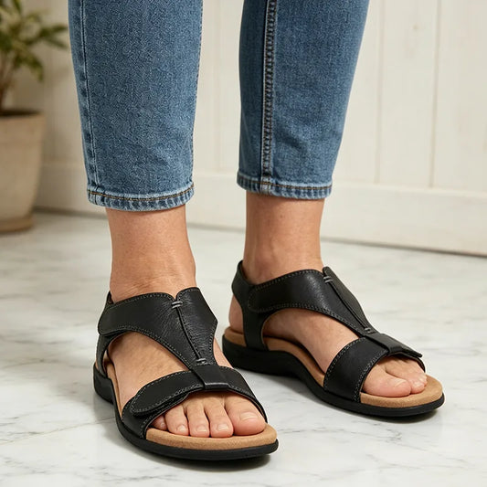 ✨ Puha valódi bőr női szandál vastag talppal – kényelem és stílus egyben! 👡