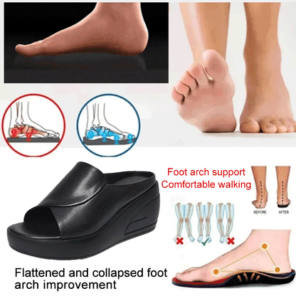 💥【30% ZNIŻKI】🔥[Obcas 5,5 cm] 【35-42】Sandały na koturnie z miękką podeszwą
