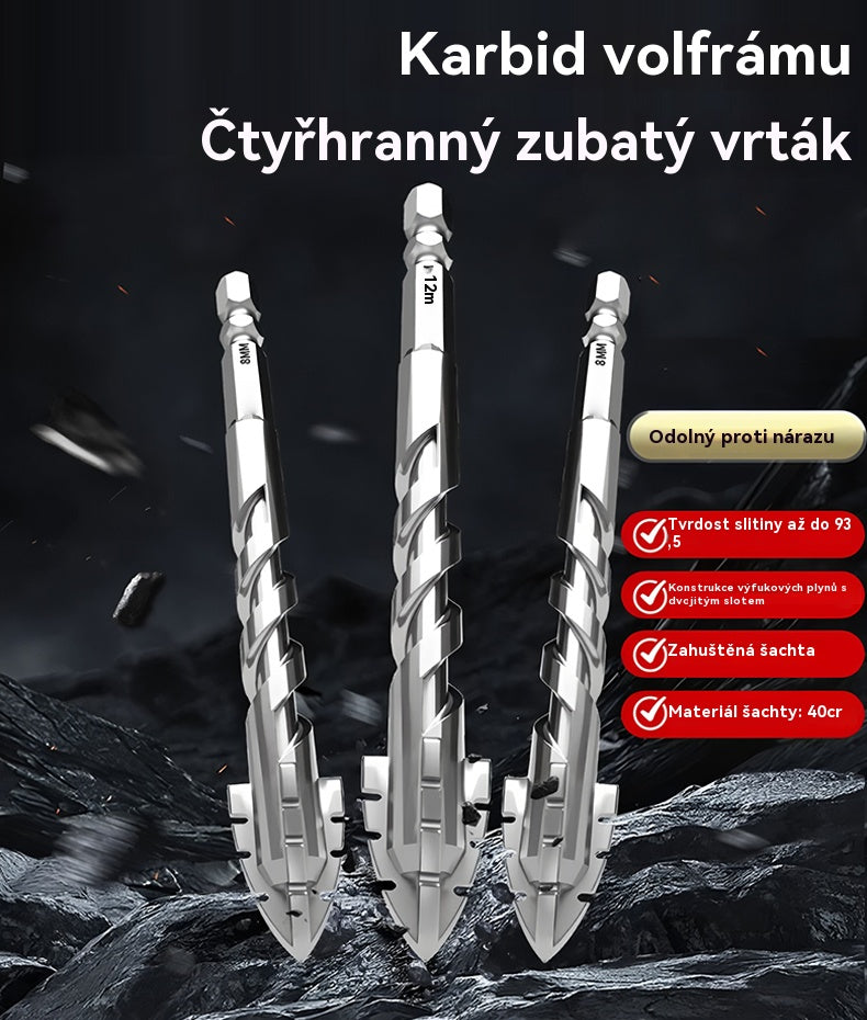 🥇【3+4+5+6+8+10+12+14+16mm】Excentrický vrták 7. generace ze super tvrdé wolframové oceli s vroubkovaným ostřím