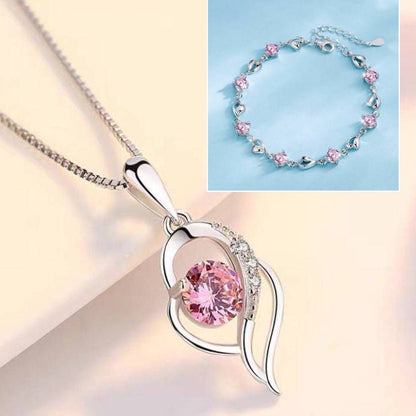 ✨✨💎💎925 ezüst karkötő és nyaklánc szett óceáni szív motívummal-U
