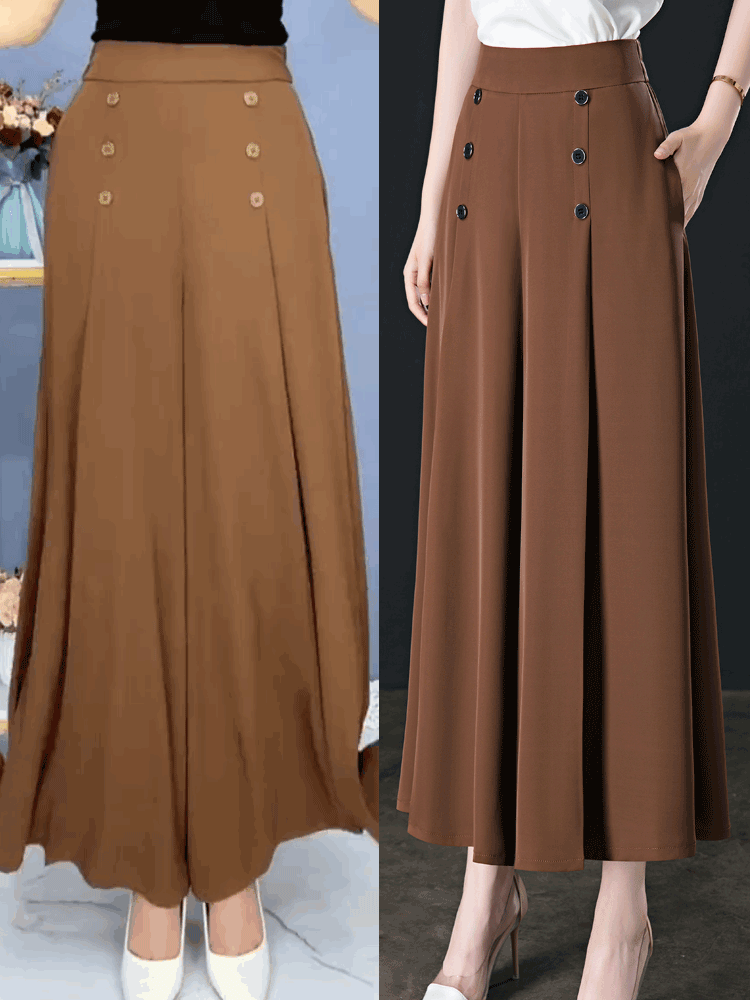 【Vegyél 1-et és kapsz 1-et ingyen】💖【M-5XL】Divatos női drapírozott szoknya széles szárral és magas derékkal