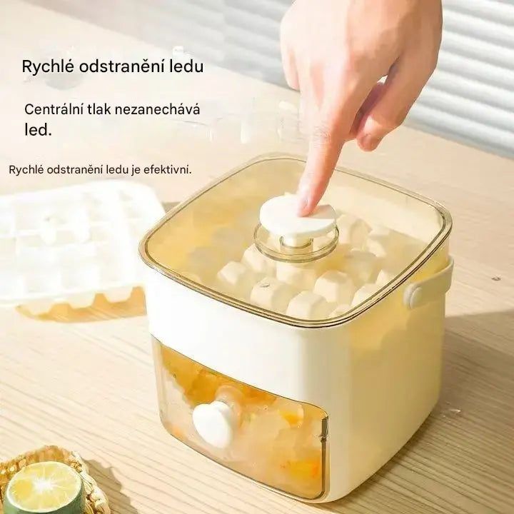 💞Prodáno přes 50 000 kusů! 💥🥤🧊 50% sleva! Výrobník ledu s funkcí úložiště: vyrobí 48 kostek ledu najednou, nepropustné víko 🏖️✅