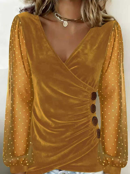 【S-5XL】Moda Wiosna/Lato 2026: Rękawy zdobione kryształkami, aksamitna elegancja, dopasowany krój, długi rękaw