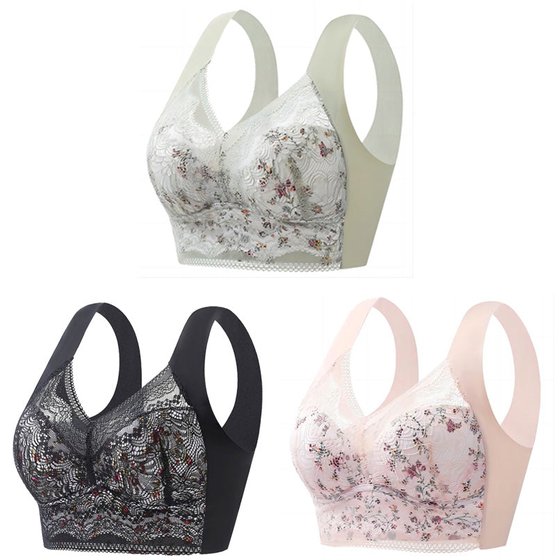 🔥【3-os csomag】 [40kg-100kg]💕🎁Nagy méretű Ice Silk varrat nélküli, légáteresztő, állítható melltartó