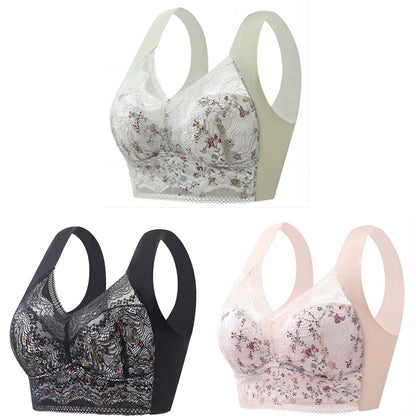 🔥【3-os csomag】 [40kg-100kg]💕🎁Nagy méretű Ice Silk varrat nélküli, légáteresztő, állítható melltartó